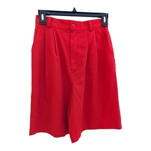 Vintage 90s String Bean Womens Short Size 5/6 Red High Qaist‎ Wide leg Shorts